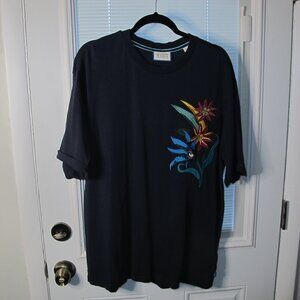 Mens XL Scotch & Soda Amsterdam Floral Patch Tee Shirt